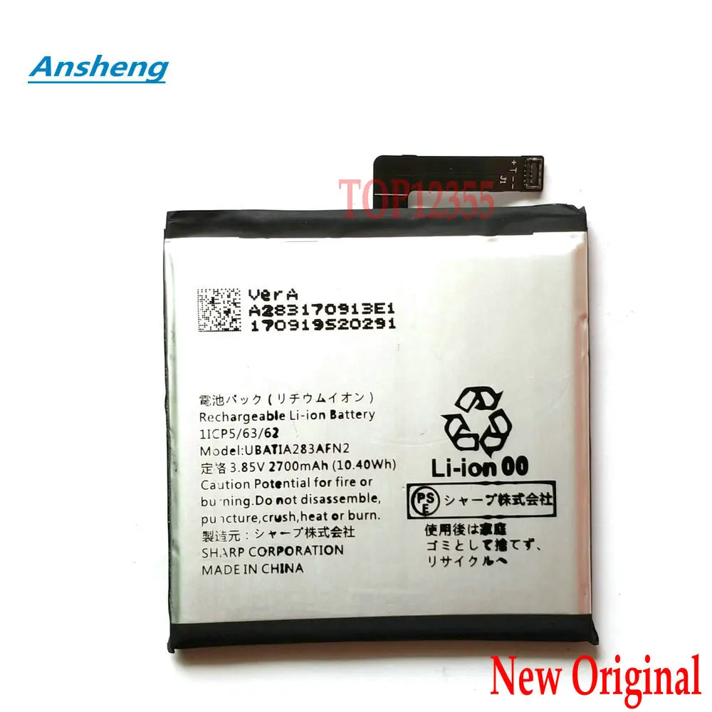 

New Original 3.85V 2700mAh UBATIA283AFN2 Battery For SHARP AQUOS Sense 1ICP5/63/62 Cellphone