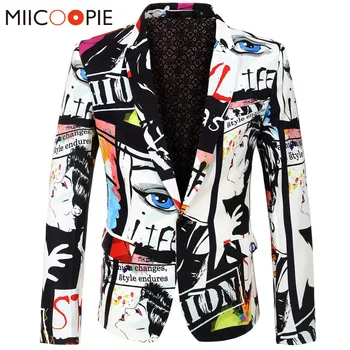 

Wedding Suits For Men 2020 Luxury Creative Art Printed Terno Masculino Party Dress Men Steampunk Slim Fit Singers Stage Costumes