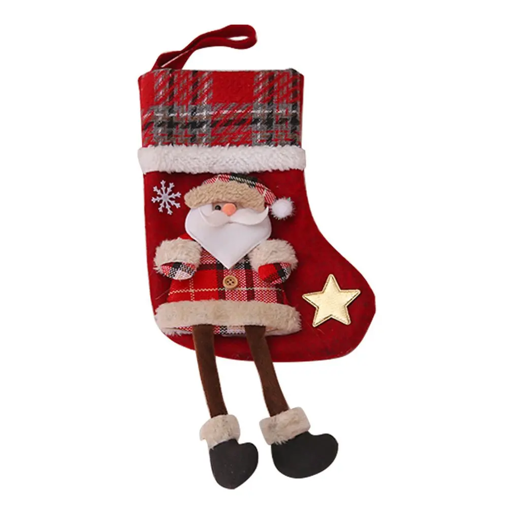 

New Year Christmas Stocking Sack Xmas Gift Candy Bag Noel Christmas Decorations For Home Sock Christmas Tree Decoration