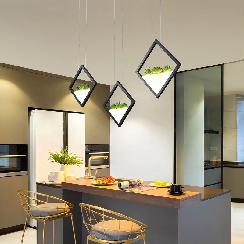 

Nordic lamp Led Chandelier Diamond Plant Decorative Suspension modern chandelier For Restaurant Dining Room light fixtures