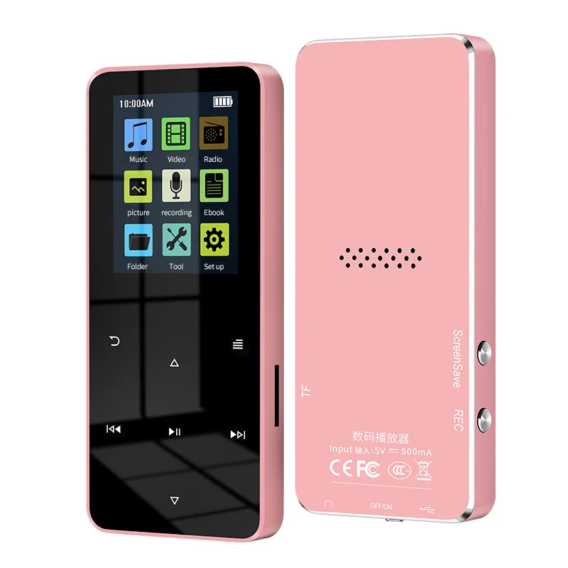 MP4 Player with Bluetooth-compatible Built-in Speaker Touch Key FM Radio Video Play E-book HIFI Metal MP 4 Music Player 8G 16G android mp3 player MP3 Players