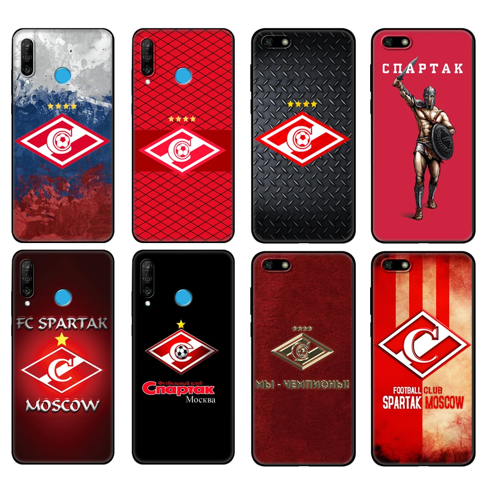 Black tpu Case For Huawei Honor 20 Lite 10 10i 20S 30S 30 7A 5.45 7s 7C 5.7 Cover Spartak Moscow | Мобильные телефоны и