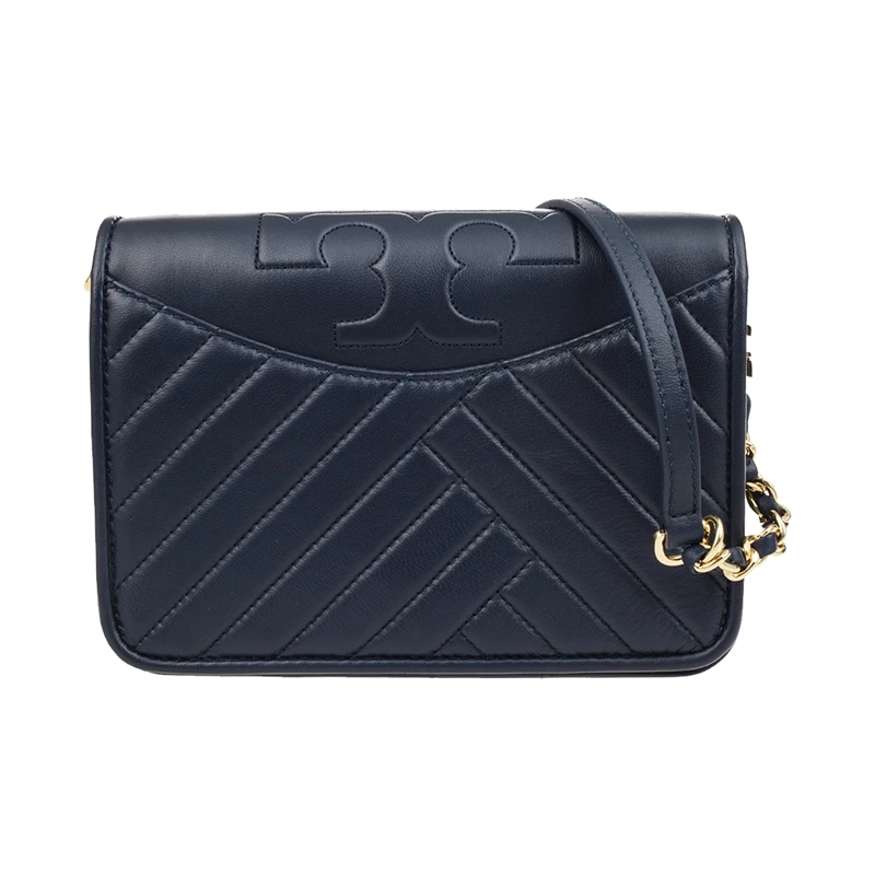 Аутентичные оригинальные и брендовые новые роскошные Tory Burch Alexa Combo через плечо женские кожаные сумки 55042 - Цвет: Dark Blue 112045203