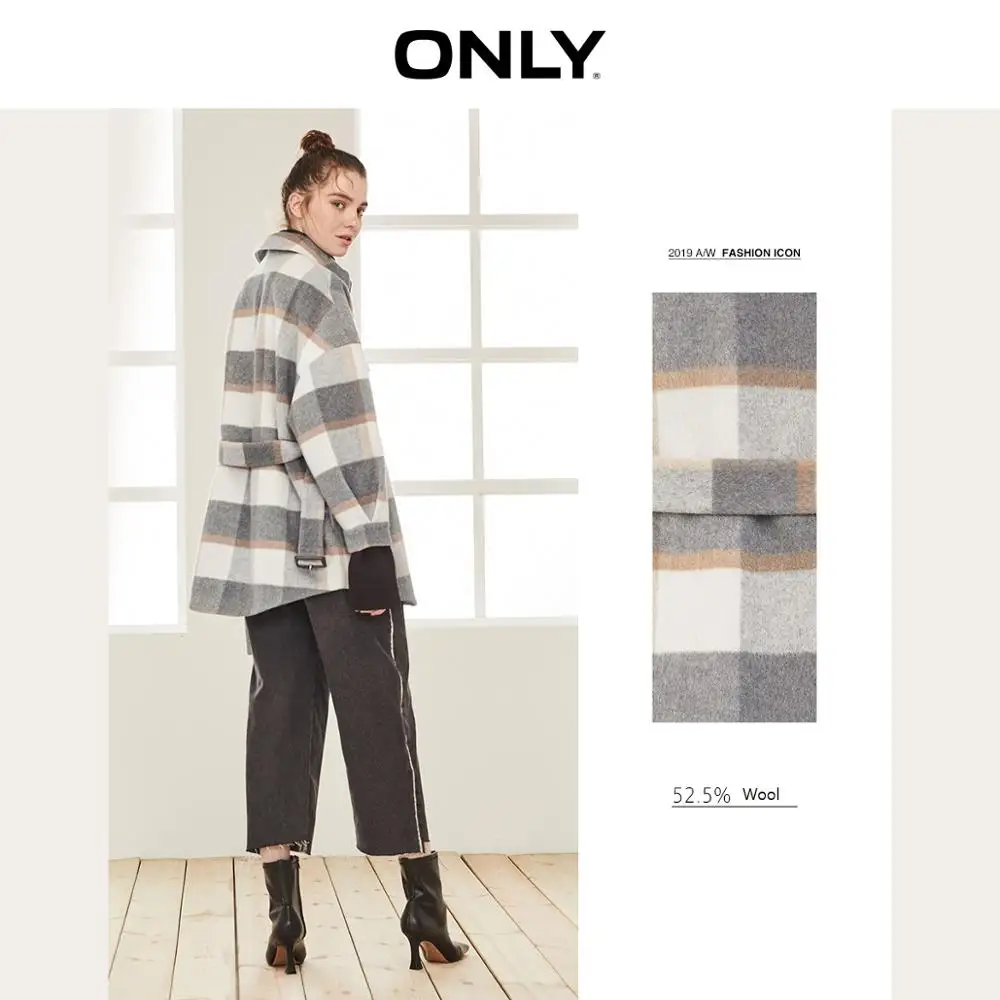 Most effective  ONLY Autumn Winter Women's Checked Woolen Coat  11936T519