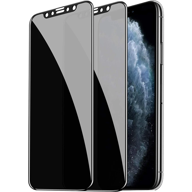Полное покрытие защита для экрана iPhone XS MAX XR анти-шпионское закаленное стекло 11 PRO