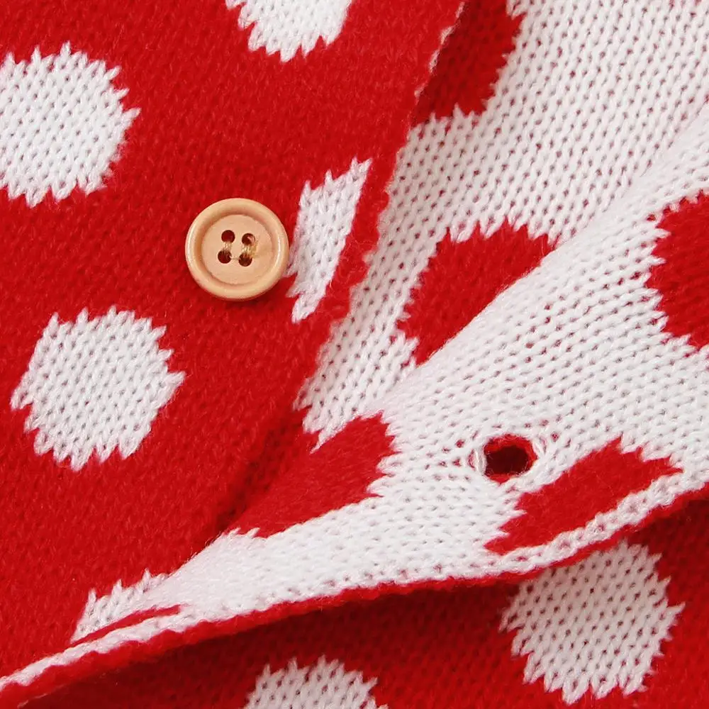 Newborn Baby Boys Girsl Autumn Winter Dot Sweater Knitted Long Sleeve Romper Jumpsuit Children Warm Fashion Color Outfits