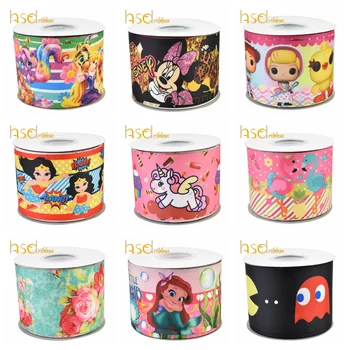 

HSDCraft 16MM 22MM 38MM 75MM Custom printed hsd-design HT Grosgrain Ribbon 10Yards/Roll