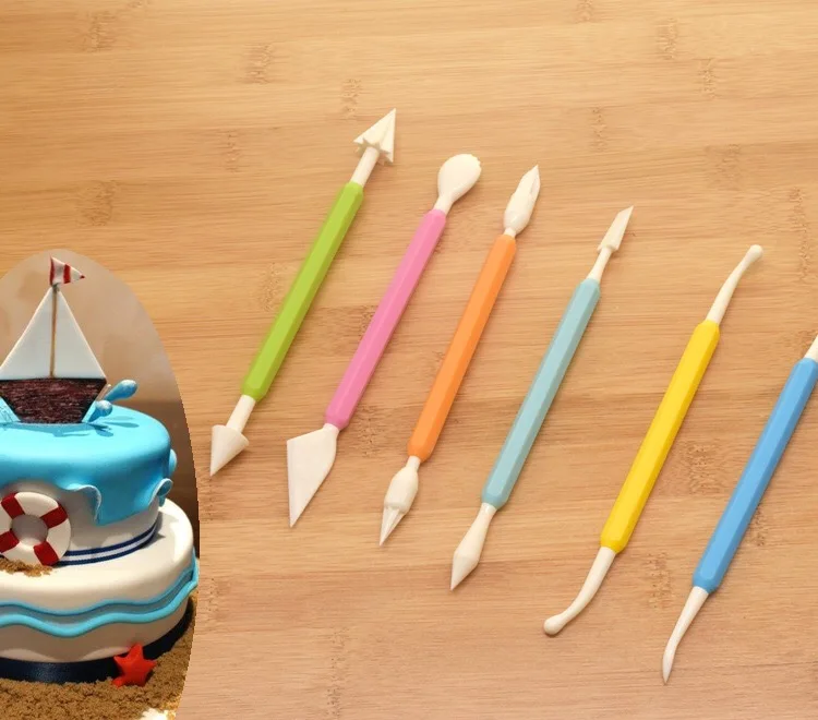 Инструменты для украшения торта 9 шт двойные fondant(сахарная) Торт украшения ручка украшения Sugar Craft кисть для пресс-форм DIY моделирование гравировальная ручка