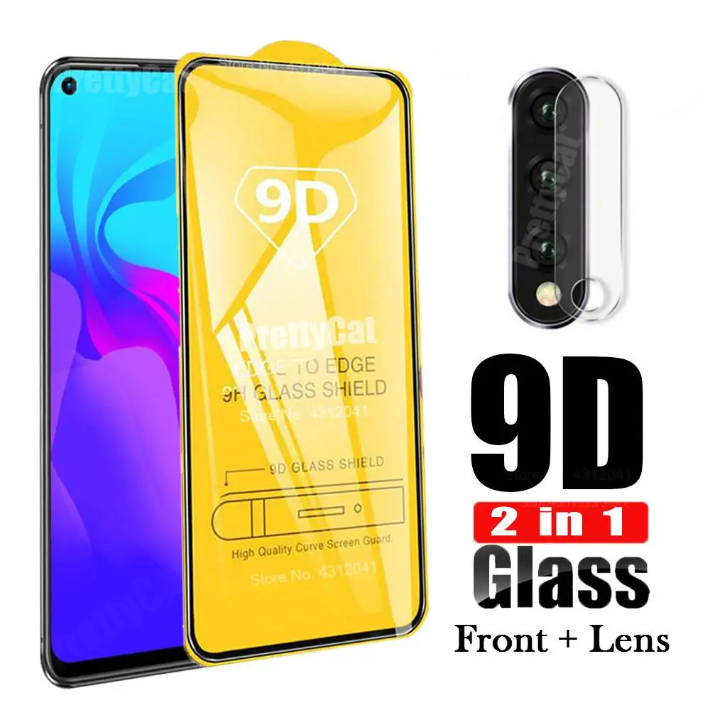 

9D Tempered Glass For Huawei Nova 5T 6.26 inch 5 T 2 in 1 Screen Protector Nova5T Camera Lens Glass Full Cover Protective Film