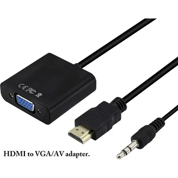 

HDMI to VGA Adapter Male To Famale Converter for PS4 1080P HDMI-VGA Adapter With Video Audio Cable Jack HDMI VGA For PC TV Box