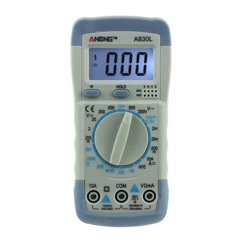 grey white Handheld Digital Multimeter Avometer Resistance Circuit Tester Measuring Tool - Цвет: grey white