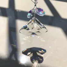 30 мм Алмазная форма великолепное Хрустальное стекло окно Висячие фэн-шуй целебная Призма Защита от солнца Радуга чайник домашний сад Декор