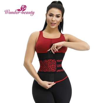 

Neoprene Waist Cincher Compression 7 Steel Boned Leopard Big Size Sauna Trimmer Underbust