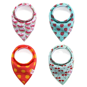 

4Pcs Infant Baby Unisex Bibs Feeding Saliva Towel Dribble Triangle Bandana Triangular Binder