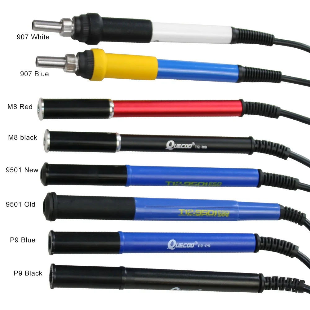 Soldering Iron QUECOO 4pin T12-M8 9501 907 P9 Handle For T12-952/942/956 Soldering Iron Station Temperature Digital Electric Controller