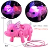 Upgrade Electric Pull Line Animal Toy Unicorn, Horse, Deer, Pig, Squirrel, Cattle And Dog,With Light + Music + Walking 3