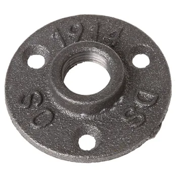 

New 10Pcs/Lot Dn15 Bsp Thread Malleable Iron Pipe Fittings Wall Mount Floor Antique Retro Style Flange Hardware Tool Iron Castin