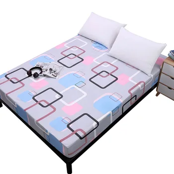 

Polyester Fitted Bed Sheet Waterproof Mattress Cover Printing Protector Pad Fitted Bed Sack Home Textile