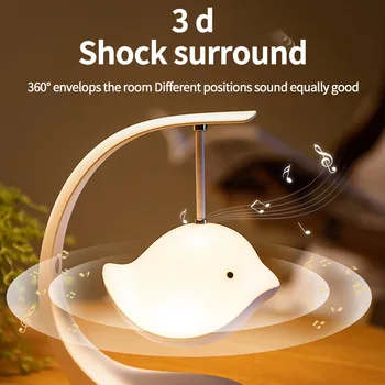 

LemonBest Bird Night Light Adjustable Brightness Color USB Rechargeable Desktop Light Bluetooth Music Bird Night Light