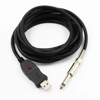 

Guitar Bass 1/4 6.3mm To USB Interface Link Connection PC Audio Adapter Converter USB Guitar Cable 3M 50pcs