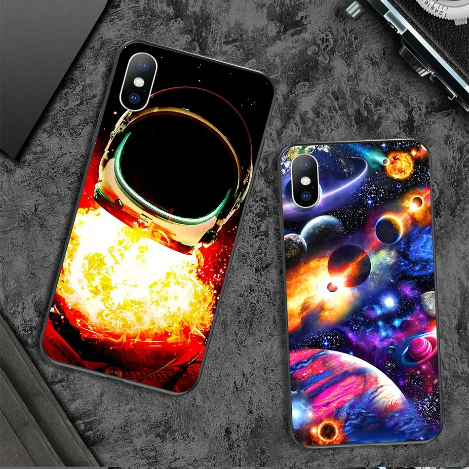 Чехол для телефона USLION Space Moon Star для iPhone 11 X XR Xs Max 11 Pro, мягкий чехол из ТПУ с изображением звезды для iPhone 6 6s 7 8 Plus SE