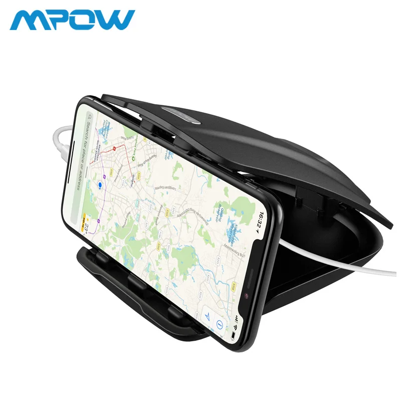 Mpow CA090 Автомобильный gps держатель для телефона стабильный настольный держатель с тремя слотами несколько углов для iPhone Xs 8 7 Plus Планшет huawei Xiaomi - Цвет: Black Car Holder