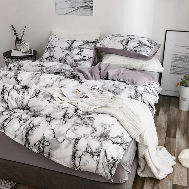 Printed Marble Bedding Set