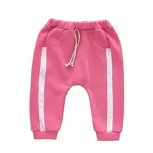 Осенне-зимняя новая одежда для малышей штаны для маленьких мальчиков и девочек с милым рисунком животных, детские клетчатые штаны в полоску Детские хлопковые штаны