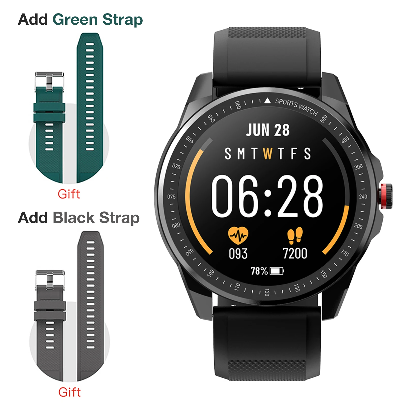 Reloj inteligente deportivo resistente al agua, pulsera con pantalla táctil para TICWRIS RS, Bluetooth, multifuncional, para la salud