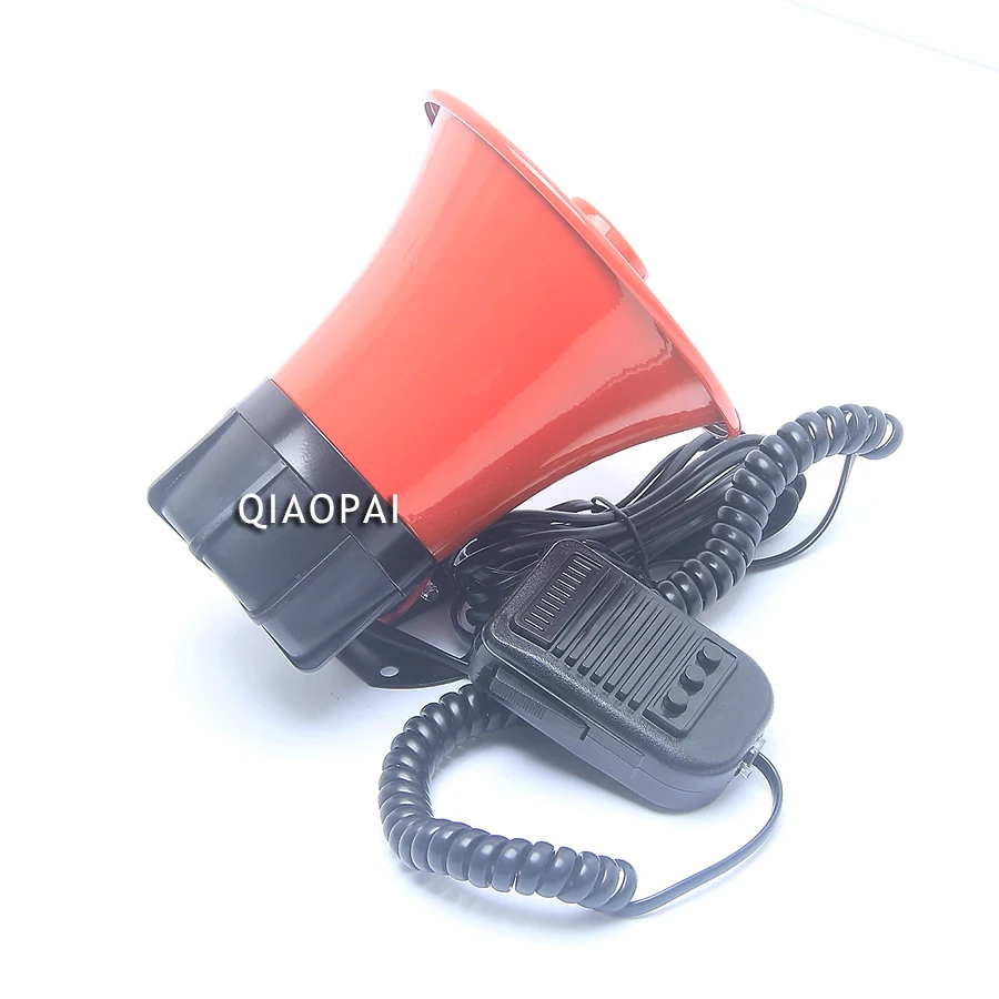 Universal Police Siren Sound Horn Loudspeaker 12V 30W Super Loud Horn Car Megaphone Speeker Siren Alarm Police Metal Truck