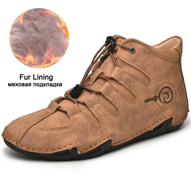Winter Men Boots Big Size 48 47 Men Snow Boots Warm Plush Outdoor Mens Sneakers Lace Up Ankle Botas Hombre Fur Man Shoes Casual