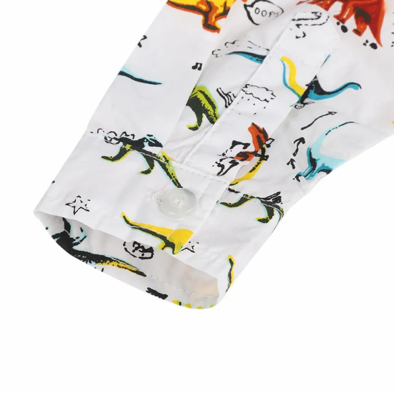New 1-6Y Lovely Dinosaur Cartoon Printing Toddler Boys Shirts Autumn Long Sleeve Kids Blouse Casual Cute Baby Boy Clothes#p