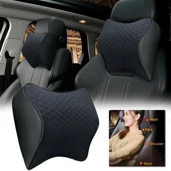 

1 X Car Seat Headrest Pad Memory Foam Neck Pillow Head Rest Support Cushion CA