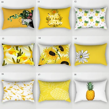 

30*50cm Vintage Cushion Cover Pineapple Yellow Leaf Pillow Case Polyester Pillowcase Soft Pillow Cover Car Home Decor