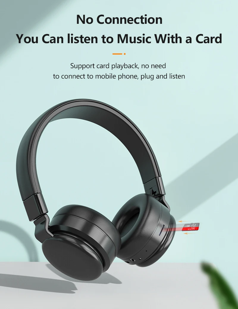 HIFI stereo earphones bluetooth headphone music headset support SD card and FM with mic for mobile xiaomi iphone sumsamg tablet