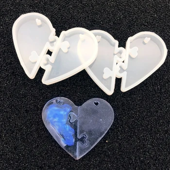 

2Pcs Heart locks for lovers Couples Pendant Liquid Silicone Mold DIY Epoxy Resin Mould Jewelry Making Tools 4.8 x 3cm