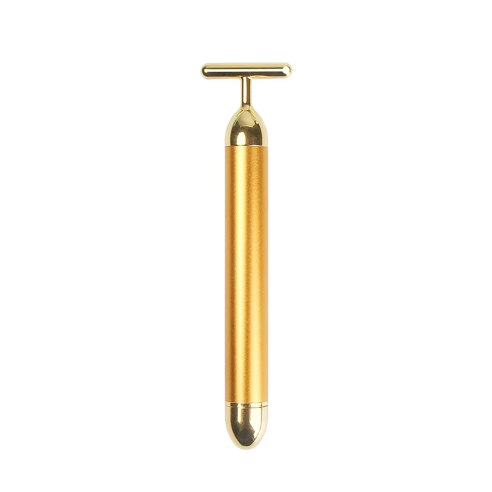 

24k Gold Vibration Facial Slimming Face Beauty Bar Pulse Firming Facial Roller Massager Lift Skin Tightening Wrinkle Stick T sha