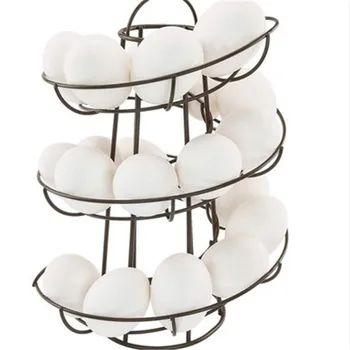 

Spiral Egg Rack Wrought Iron Egg Storage Basket Practical Kitchen Shelf Food Distribution Organizer Household Storage Accessorie