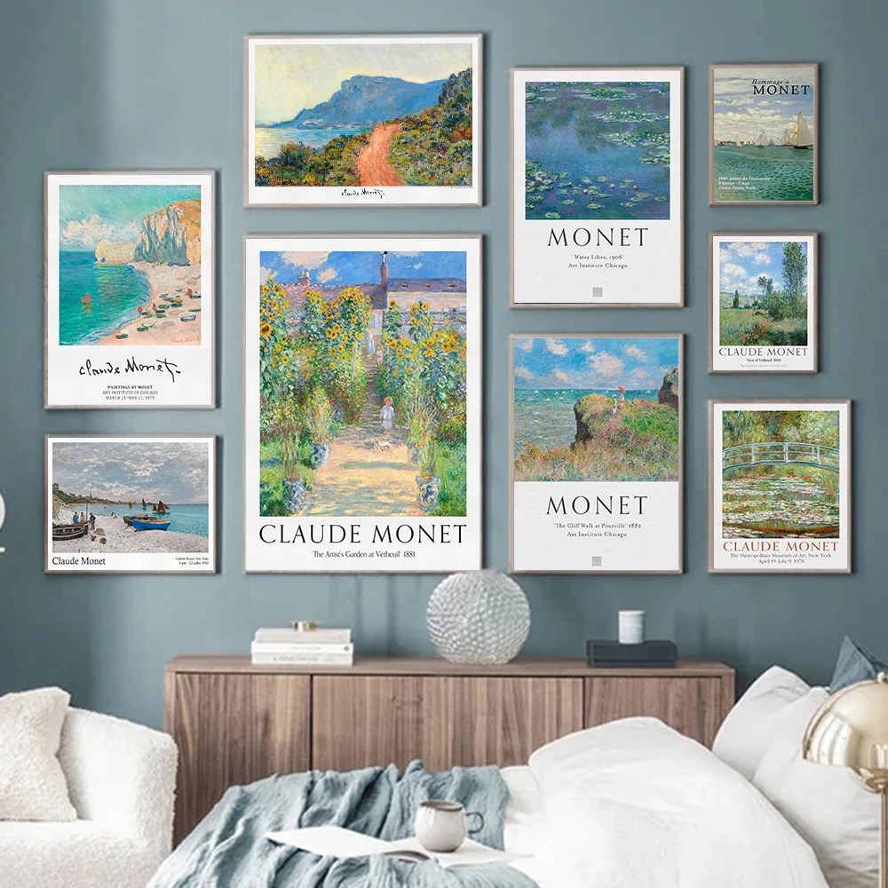 Monet выставка Клода Моне сад пейзаж музей абстрактные винтажные постеры и принты