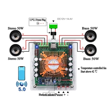 

HIFI Bluetooth 5.0 TDA7850 4 Channel 50W*4 Car stereo Audio Subwoofer Power Amplifier Board Bass AMP Home Theater