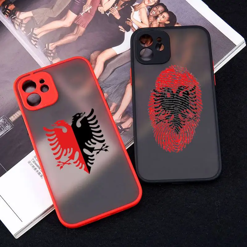 Albania Albanians National flag Phone Case matte transparent  For iphone 11 12 13 6 s 7 8 plus mini x xs xr pro max cover best cases for iphone 13 pro max iPhone 13 Pro Max