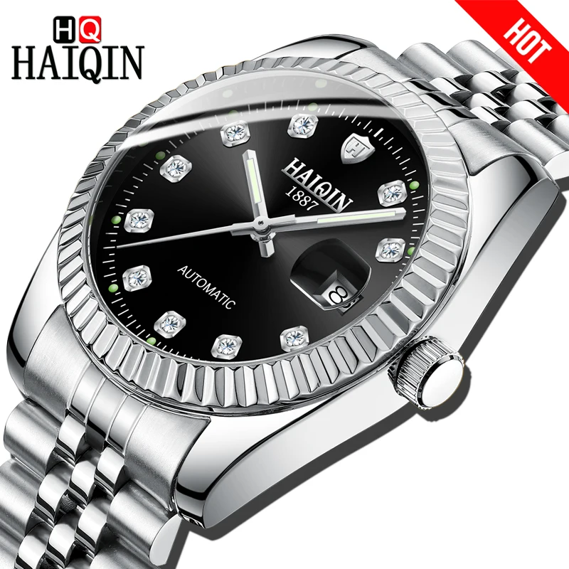 

Haiqin Men Watch Automatic Mechanical Outdoor Sports Watch Men Steel Military Waterproof Male Wrist Watch Gift Relogio Masculino