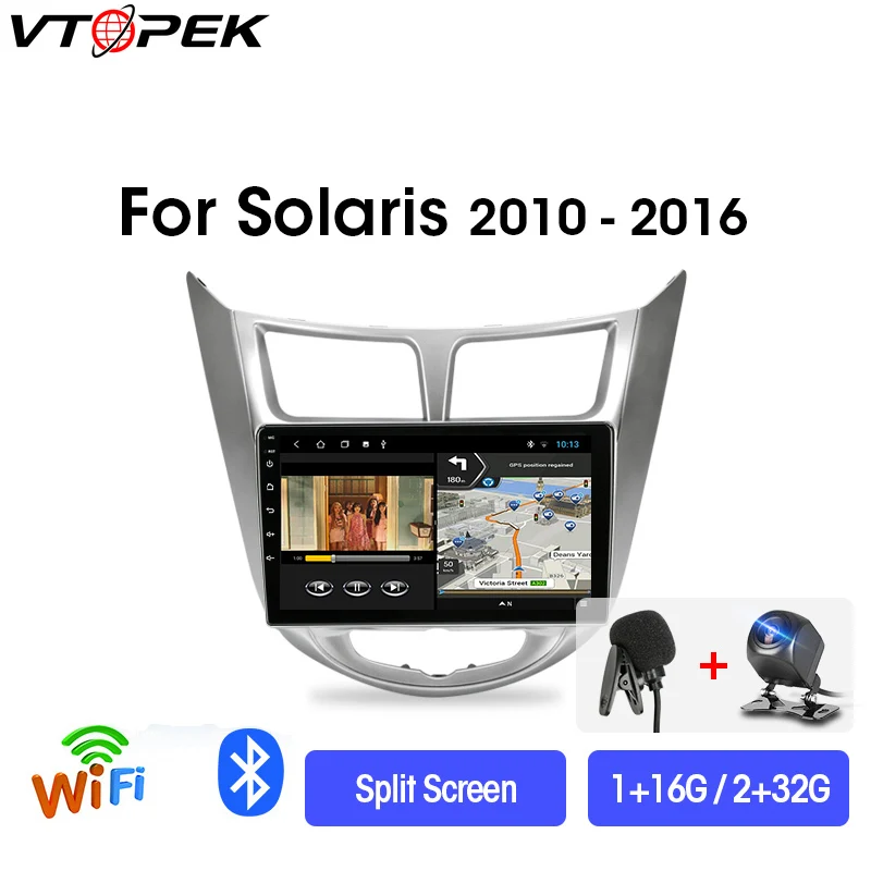 US $105.00 Vtopek 9 4GWiFi DSP IPS 2din Android Car Radio Multimidia Video Player Navigation GPS For Hyundai Solaris 20102016 Head Unit