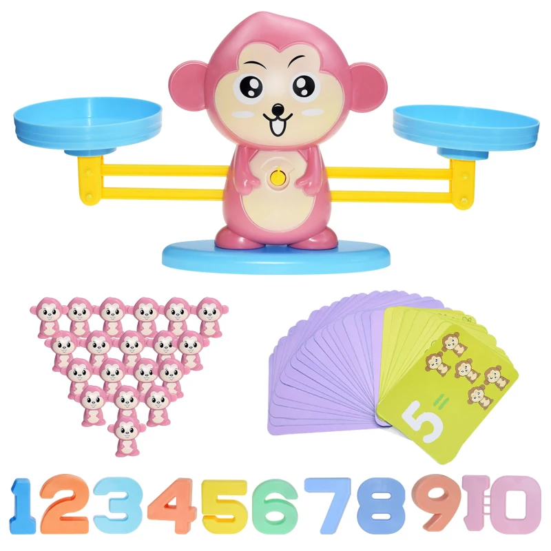 Montessori Math Toy Digital Monkey Balance Scale Educational Math Penguin Balancing Scale Number Board Game Kids Learning Toys 13