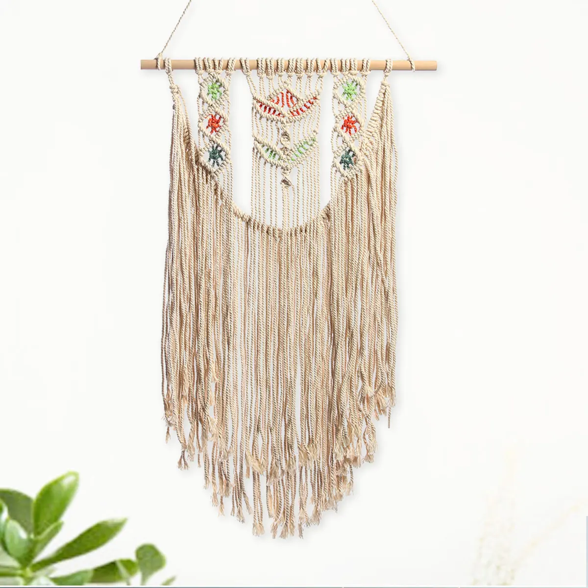 

Wall Hanging Bohemian Tapestry Handmade Knitting Macrame 50x105cm Woven Cotton Rope Crafts Banner Tapisserie For Home Decor