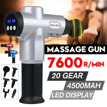 

LCD Display USB 5V Massage Gun Deep Muscle Massager Pain Body Neck Massage Exercising Relaxation Slimming Shaping Pain Relief