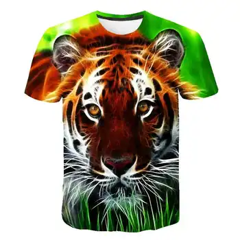 

PINSHUN 2020 New Tiger T-shirt Children 3D Printing Tiger Hip Hop Cartoon T-shirt Summer Baby T-shirt Fashion 3D Shirt