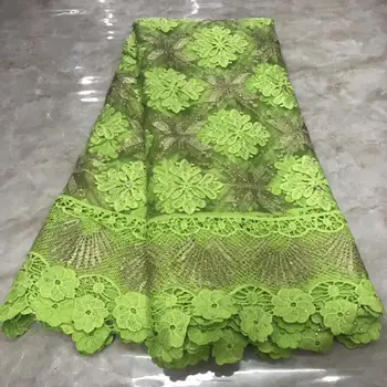 

Gold/Green African Lace Fabric 2019 High quality Stones with Embroidery Nigerian Lace Fabric For Women French Mesh Lace Fabric