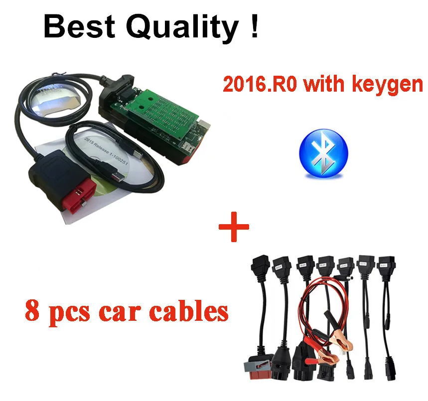 

New vci with Bluetooth For VD DS150E CDP vd tcs cdp pro 2015.R3 for car truck obd2 scanner diagnostic +8 pcs car cable DHL