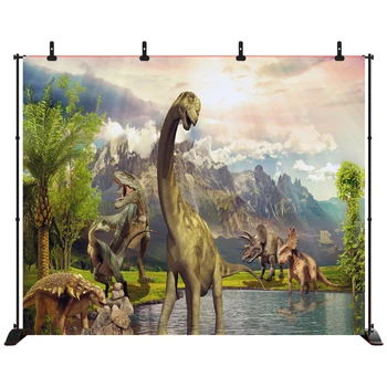 

Acejoker Jungle Dinosaur Backdrop Birthday Party Banner Baby Shower Photography Background Vinyl Photo Studio Props